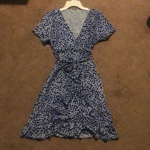 ⚡️Floral Blue & White Ruffle Dress